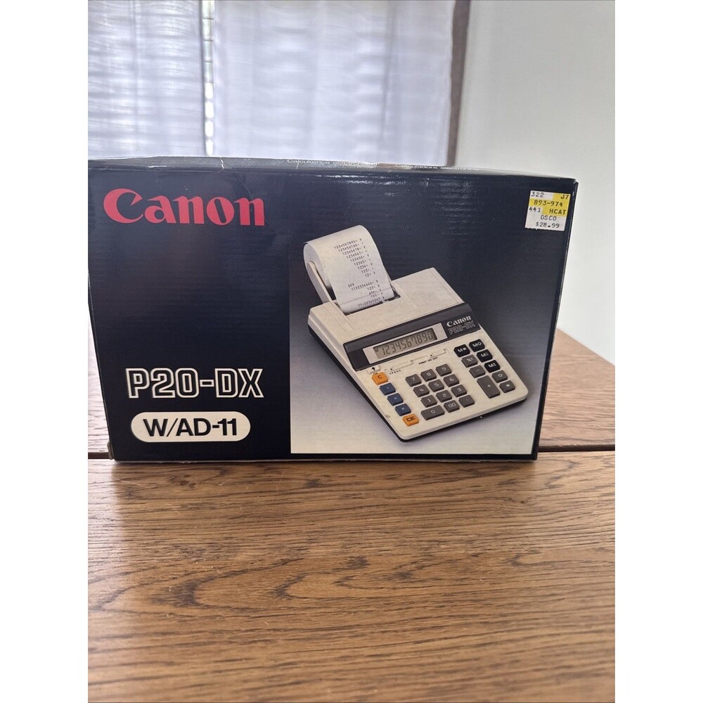 Canon P20-DX Printing Calculator LCD Display Desktop w/ AD-11